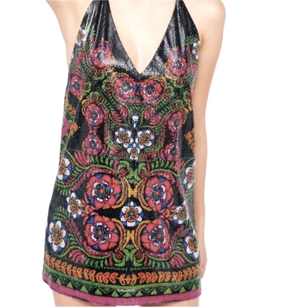 Free People Sequined Mini Dress XS